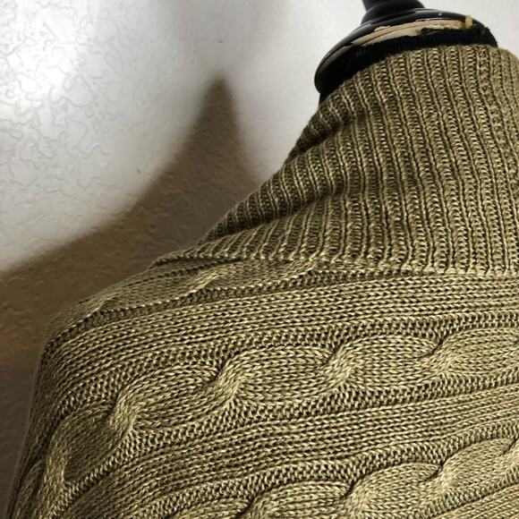 Ralph Lauren bronze brown cable knit linen cocoon open front cardigan size Small - Picture 13 of 14